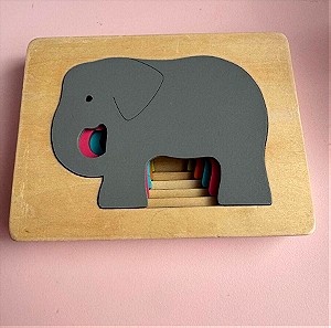 Ξύλινο παζλ πολλαπλών στρώσεων "Elephant
