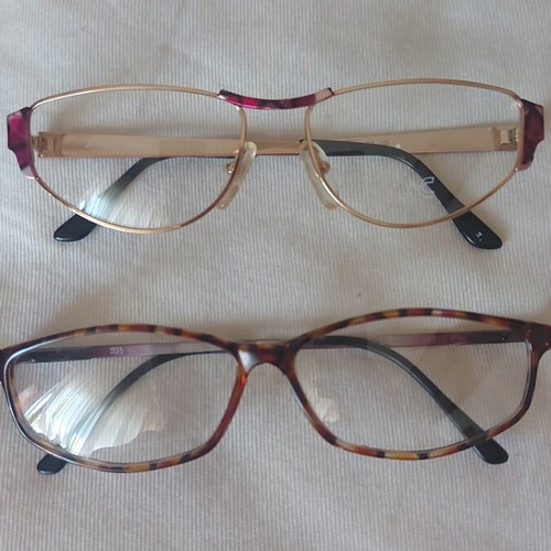 Italian vintage eyeglass frames like new, metal and acetate