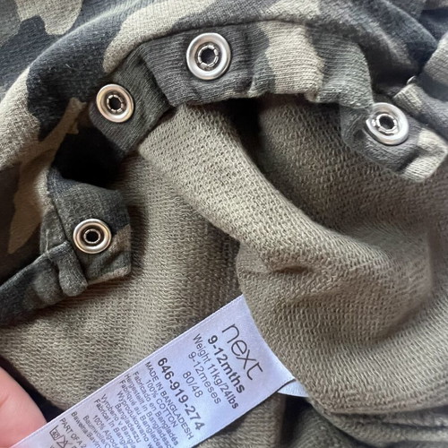 Next Baby Romper camouflage used, 9-12 months boy
