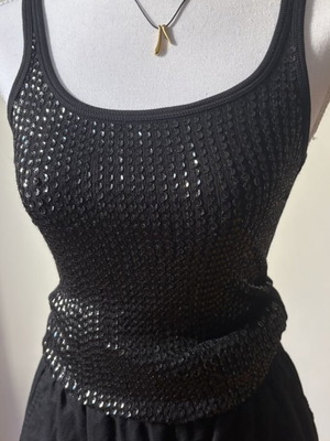 Armani Exchange Black Sequin Tank Top Size S/M Like New