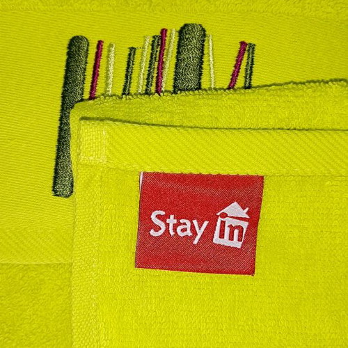 Kentia 100% Cotton Towel Set, 3 Pieces, Bright Color
