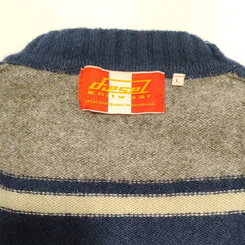 Diesel wool knitwear sweater like new, size M, navy and gray