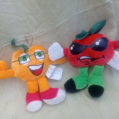 Plush fruits like new, set of 2, 10cm