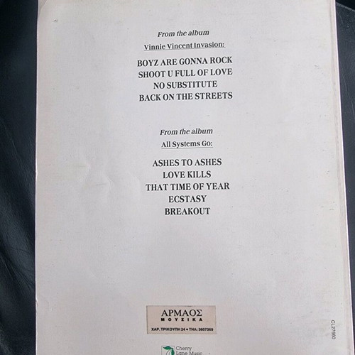 Vinnie Vincent Invasion sheet music used with poster