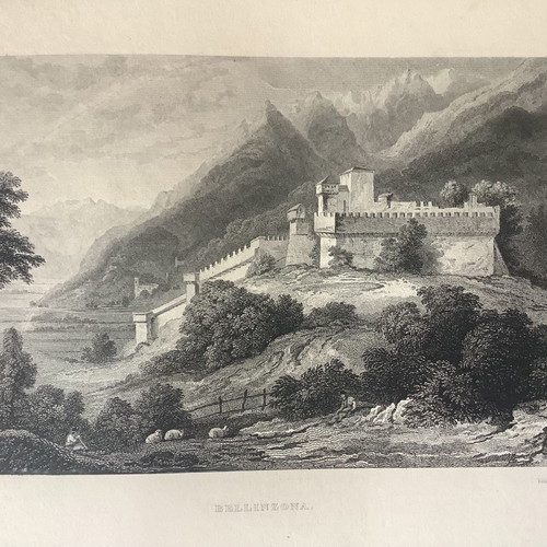 Bellinzona 1840 chalcography used 33x23cm