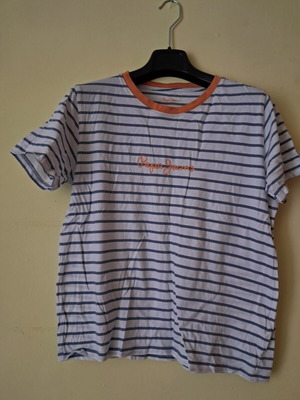 Pepe Jeans T shirt like new, size L, white and blue