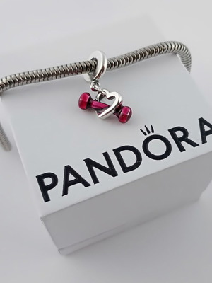 Dumbbell & Heart Dangle – Pandora Sterling Silver 925