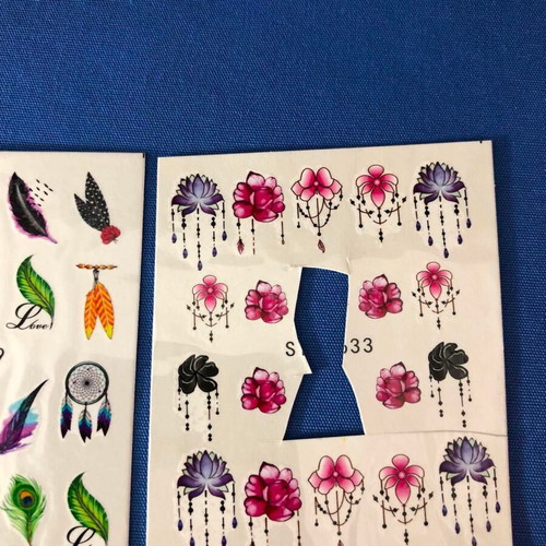 Water Nail Stickers set of 5 used, full nail