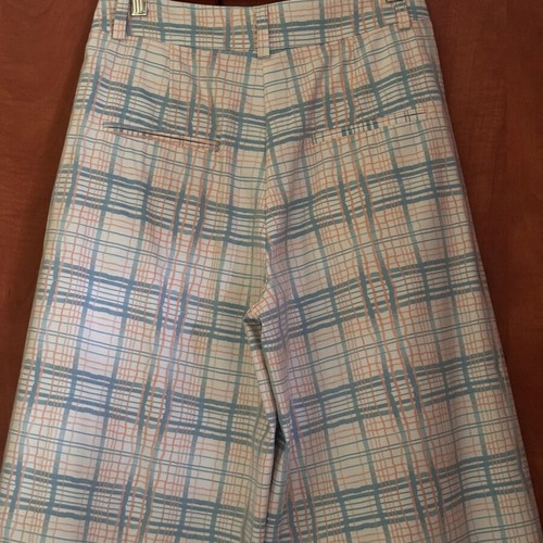 Never on Sunday checked culotte pants, size S, retro summer style