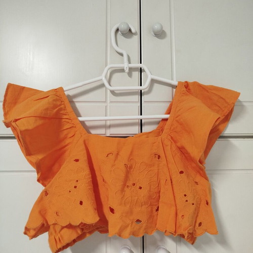 Zara orange crop top for girl 11-12 years used