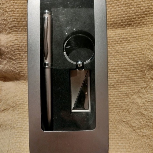 Metal pen and keychain set new