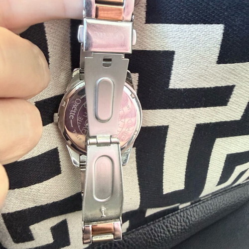 Oxette women's watch used, silver with rose gold details