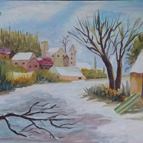 Acrylic on cardboard 30x40 cm new