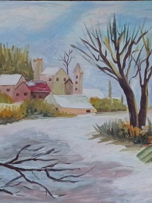 Acrylic on cardboard 30x40 cm new