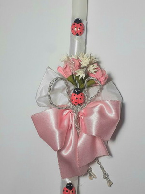 Handmade candle new, romantic with decoration