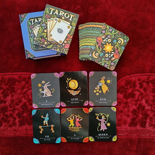 The Complete Tarot Kit like new, unique square deck with vivid colors