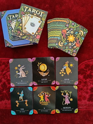 The Complete Tarot Kit like new, unique square deck with vivid colors
