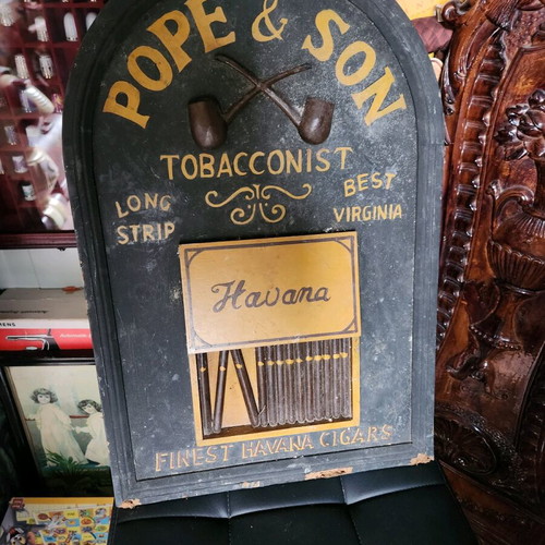 Old advertising sign used