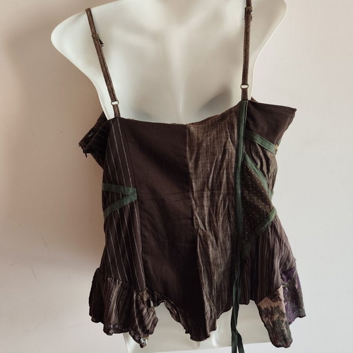 Brown chocolate corset blouse, new, 100% cotton, Parisian