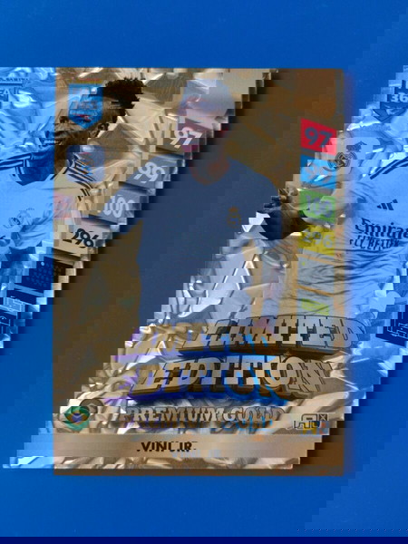 Premium Gold Limited Edition κάρτα Panini Adrenalyn XL 2025 Vini Jr, Real Madrid (ΣΠΑΝΙA)