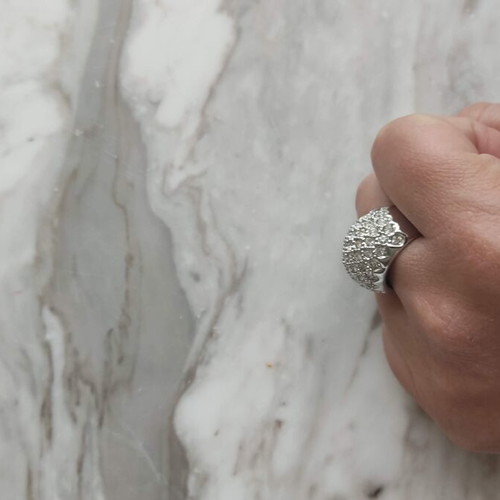 Chunky ring used with zircon stones