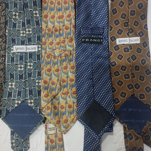 Branded men's ties pack of 8 used, 100% silk