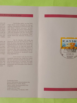 German stamp 1999 with Bonn first day cover postmark