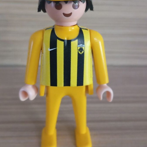 Playmobil AEK fan figure with flag, cap and jersey, like new