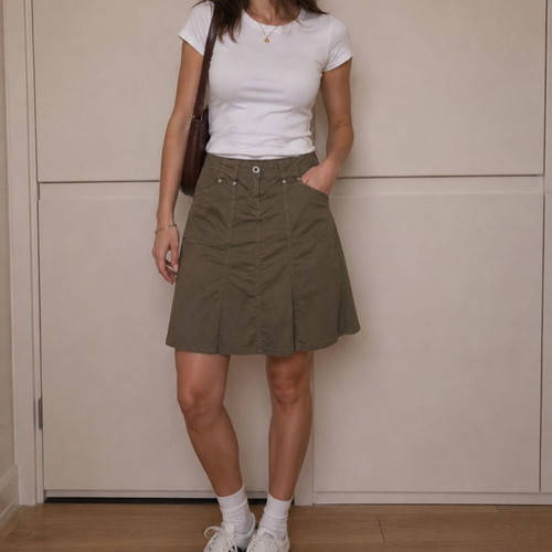 Lynne women's midi skirt A-line with pockets like new, size XS