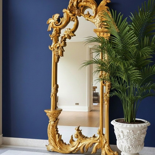18th Century Floor Mirror like new, French, gilded