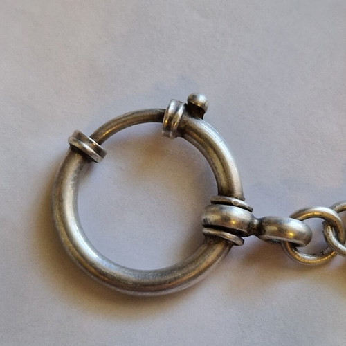 Kiousteki pocket watch chain used, vintage silver 800