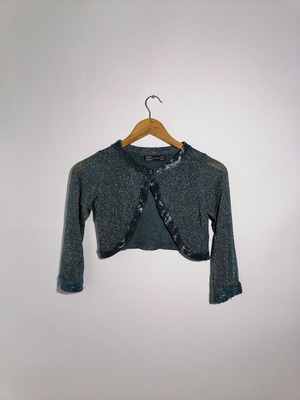 Zara women's cropped cardigan used, green, size M