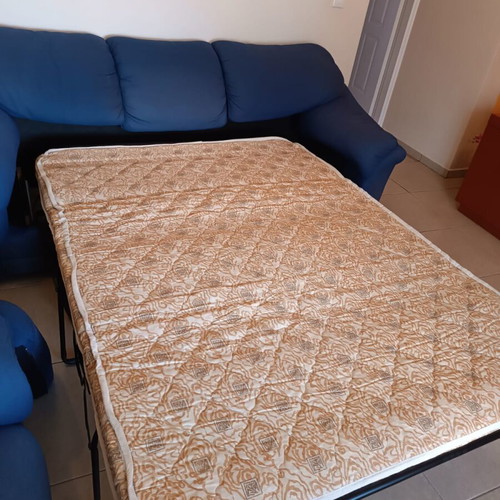 Sofa set with bed used, three-seater and two-seater