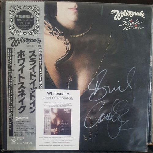 Whitesnake Slide It In Japanese LP 1984 used, signed by David Coverdale