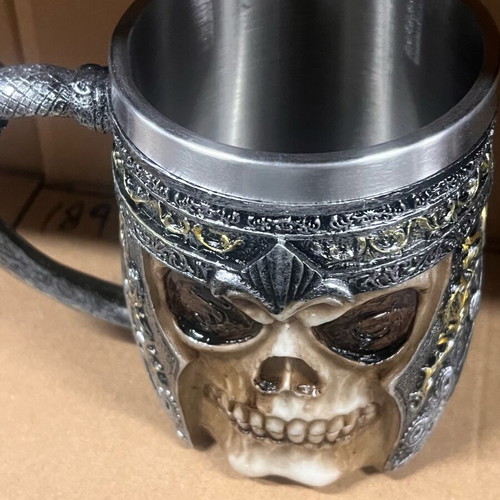 3D Skeletor Beer Mug Stainless Steel and Resin 450ml new