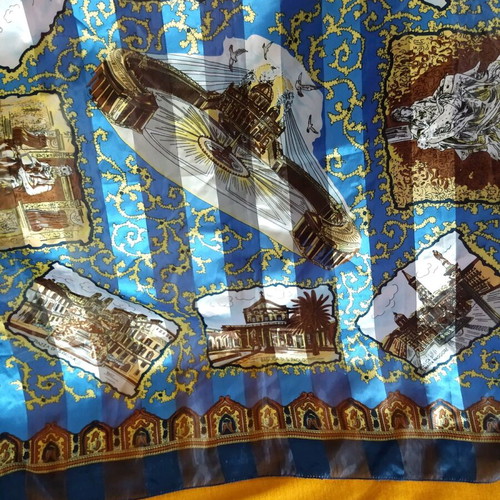 Viscose scarf new from Rome blue