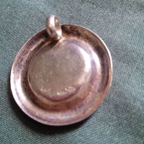 Silver Cancer Zodiac Pendant with Blue Enamel like new