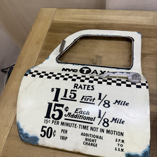 Retro 3D Metal Wall Signs set of 2 used, vintage car door design