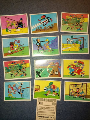 Αυτοκόλλητα Panini ποδόσφαιρο 80 σαν καινούργια, πακέτο 12