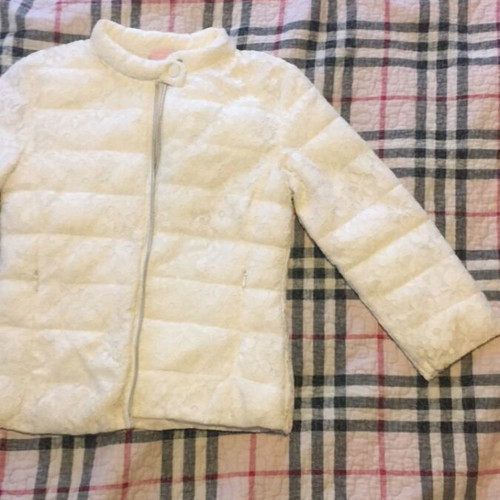 Girls' embroidered jacket Evita like new, white, size 116 cm