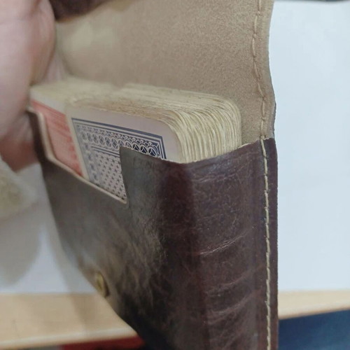 Leather case with two decks of cards