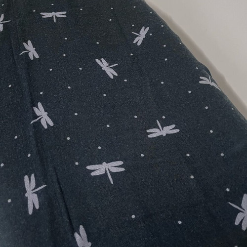 Scarf with dragonflies in blue color like new, thin fabric