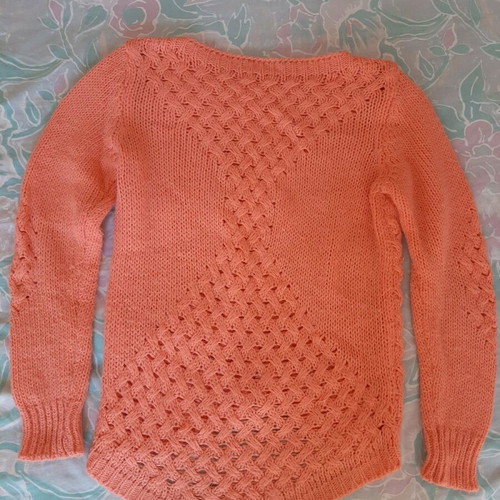 Knitted sweater like new, coral, size S