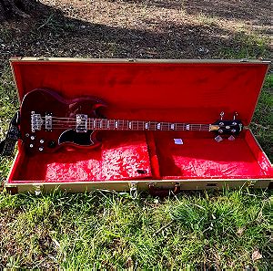 Gibson SG Bass Guitar Instrument CherryRed / Winered (2018) with Retro Case