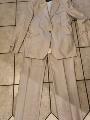 Men's wedding suit Nikos Apostolopoulos like new, ice gray with shirt and tie