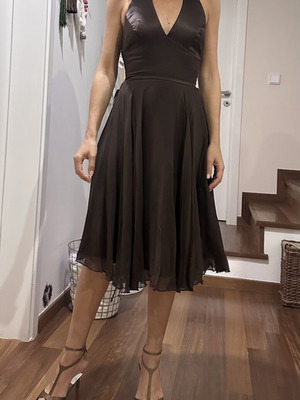 BCBG Max Azria vintage silk cocktail dress like new, chocolate brown