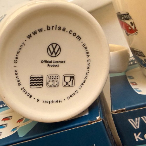 VW Bulli mugs new, set of 2 white