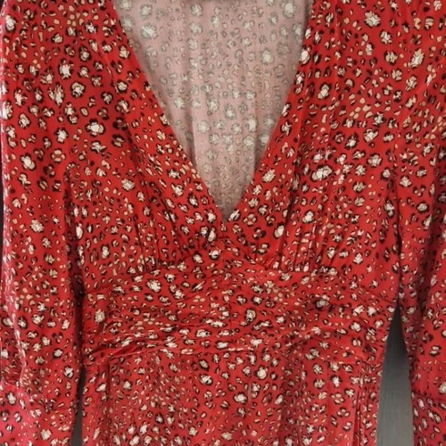 Zara animal print dress 100% viscose like new, red