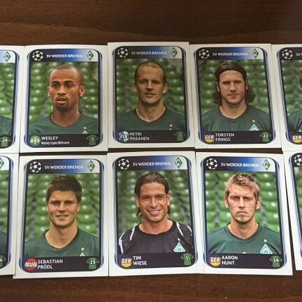 Werder 2010-2011 Champions League stickers like new, full set