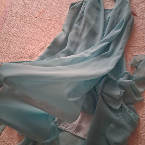 Defend Paris turquoise silk dress